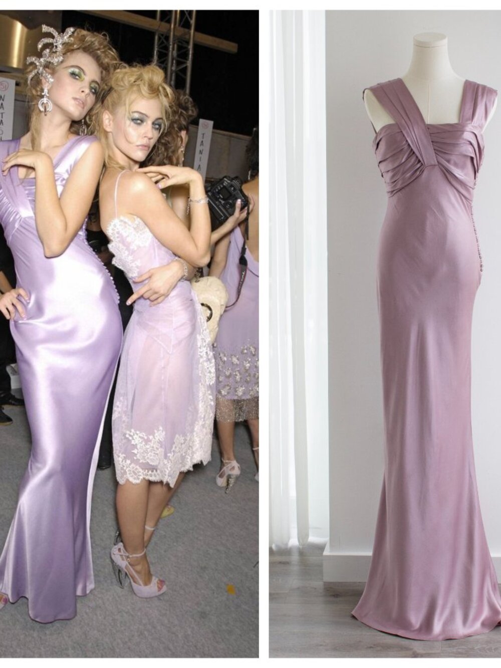Christian Dior by John Galliano Spring 2008 Lilac Draped Silk Gown